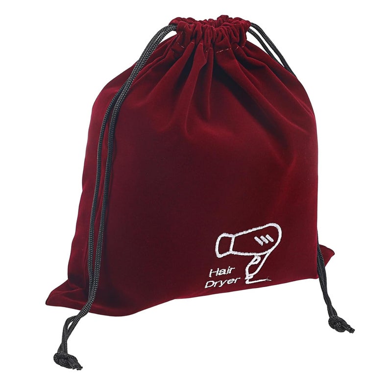 Black Travel Toiletry Bag With Drawstring Pockets Hair Dryer Storage Organizer Pouch For Women - Image 1